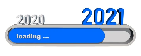 Year Change 2021 Year Digits Progress Bar Showing Loading New — Stock Photo, Image