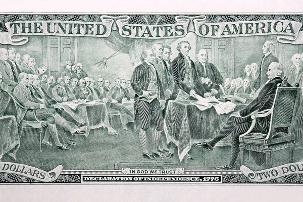 United States Declaration Independence American Money Dollars — Stock Photo, Image