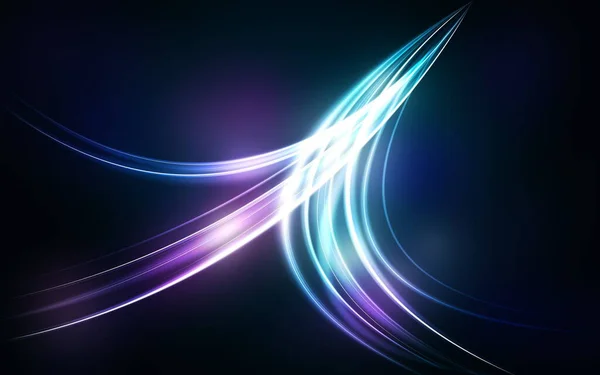 霓虹灯线 魔法能量抽象背景 彩色技术壁纸 矢量插图 — 图库照片