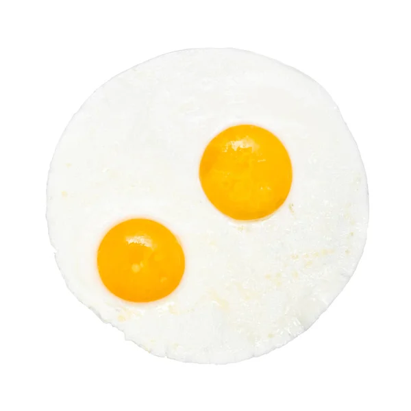 Vista Superior Dos Huevos Fritos Aislados Sobre Fondo Blanco —  Fotos de Stock