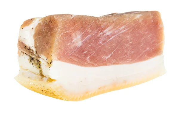 Bit Fat Saltad Salo Fläsk Fetback Med Fläskkött Isolerad Vit — Stockfoto