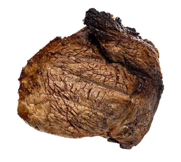 Evde Biftek Pişirmek Beyaz Arka Planda Izole Edilmiş Pişmiş — Stok fotoğraf