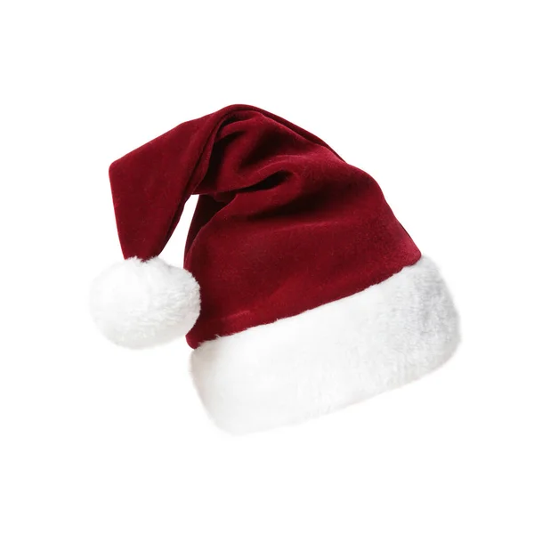 Weihnachtsmann Hut Isoliert Auf Weißem Hintergrund — Stockfoto