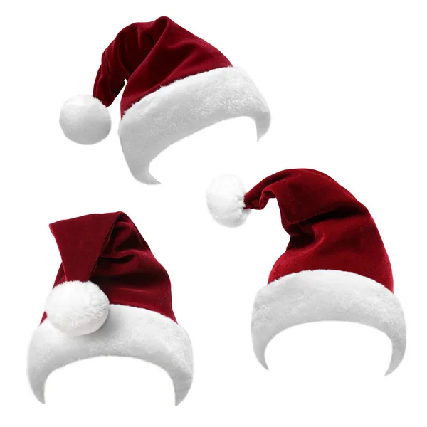 Weihnachtsmann Hut Isoliert Auf Weißem Hintergrund — Stockfoto