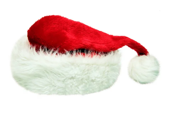 Santa Claus Kapelusz Izolowany Białym Tle — Zdjęcie stockowe