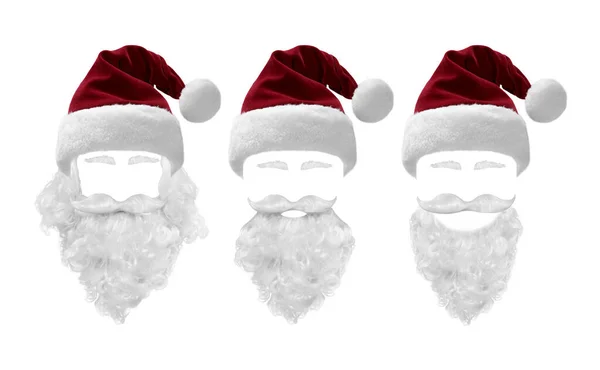 圣诞老人头戴圣诞礼帽 留着胡子的圣塔克洛斯 — 图库照片