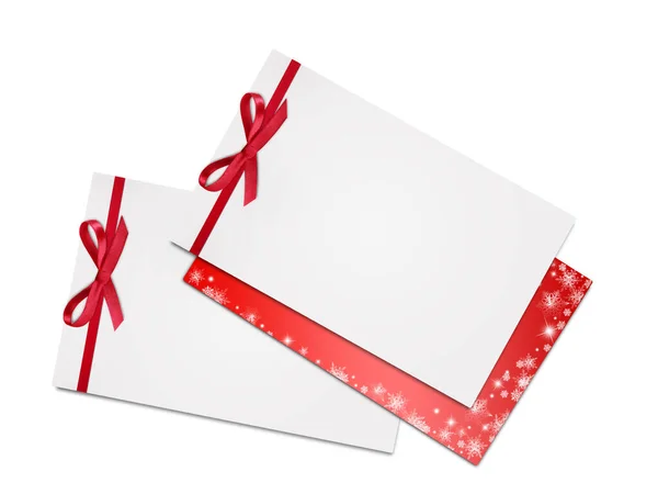 红色礼品盒 带蝴蝶结 白色背景隔离 — 图库照片