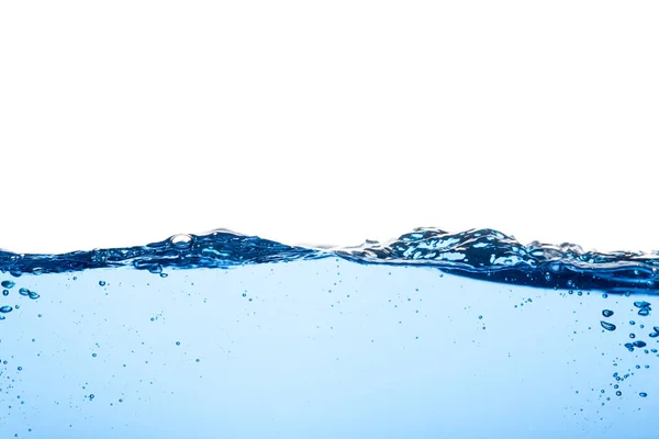 Abstrakte Saubere Strömungswelligkeit Auf Flüssigkeit Hellblaue Wasserwelle Mit Luftblasen Und — Stockfoto