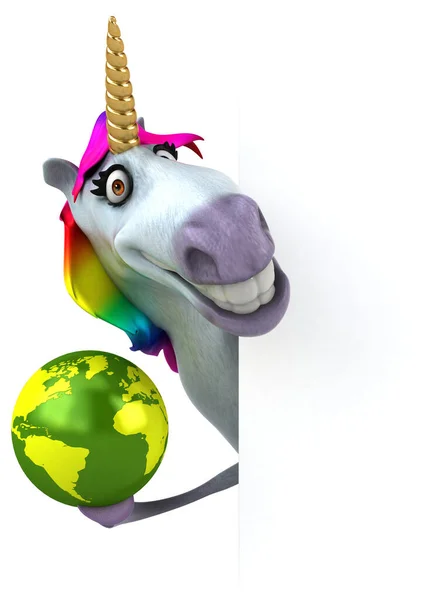 Fun Unicorn Planet Illustration — Stock Photo, Image