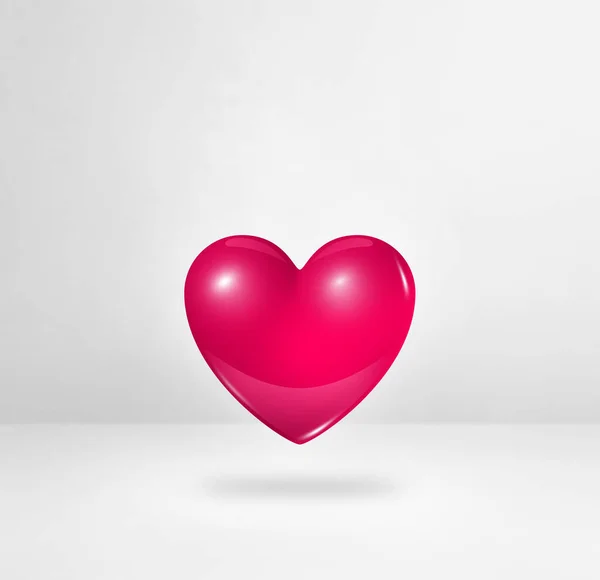 Ροζ Καρδιά Απομονώνονται Ένα Λευκό Στούντιο Φόντο Απεικόνιση — Φωτογραφία Αρχείου