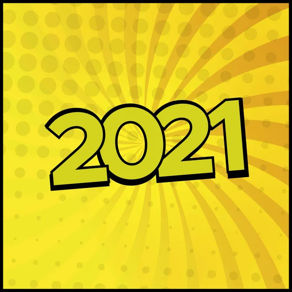 Renkli Comic Zoom Yeni Yıl 2021 Vektör — Stok fotoğraf