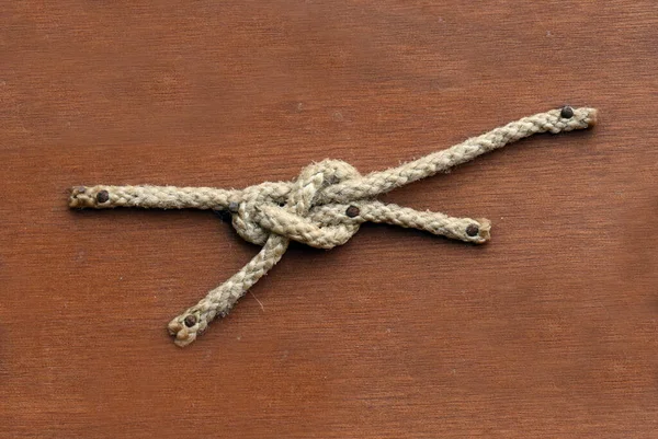 Kötél Fából Készült Háttéren — Stock Fotó