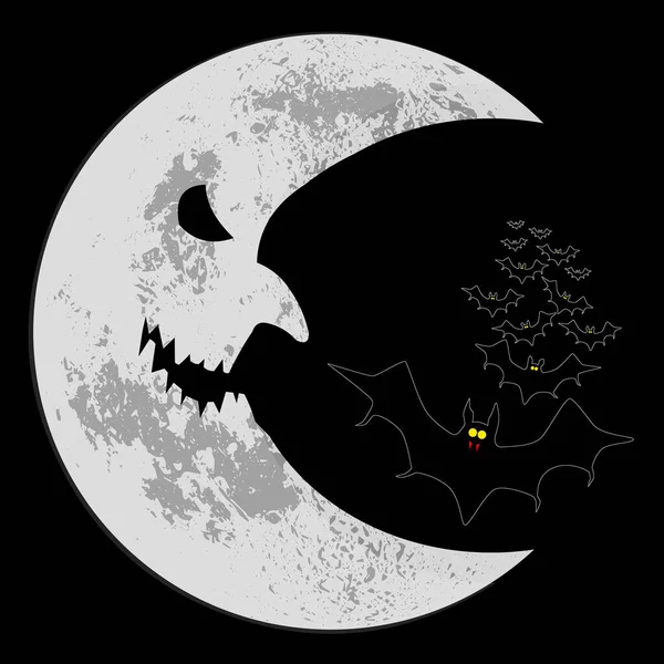 Halloween Hintergrund Mit Gruselgespenst Und Mond — Stockfoto