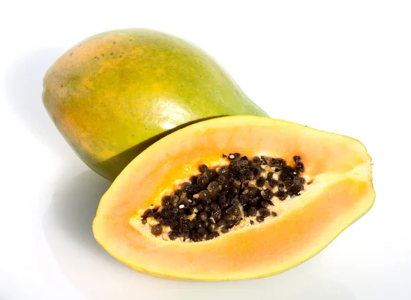 Papaya Frugt Isoleret Hvid Baggrund - Stock-foto