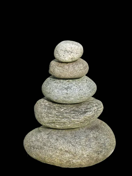Pedras Pedra Isoladas Fundo Preto — Fotografia de Stock