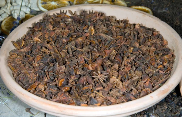 Dried Tea Wooden Bowl — Stock Photo, Image