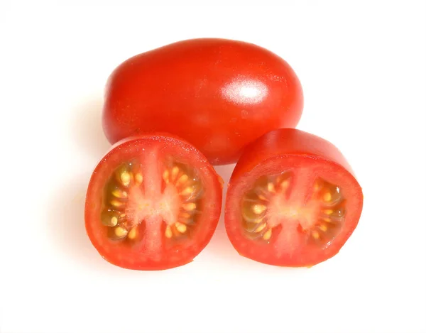 Pflaumentomato Pflaumen Buschtomate Ravello Tomate Lycopersicon Esculentum — Fotografia de Stock