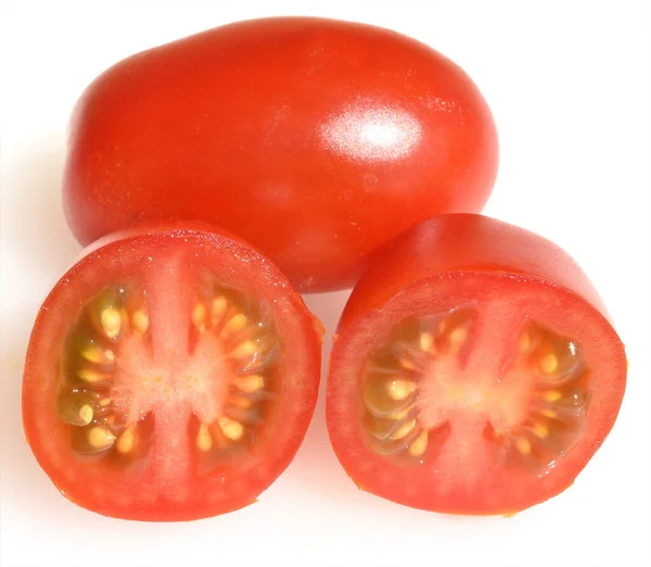 Pflaumentomato Pflaumen Buschtomate Ravello Tomate Lycopersicon Esculentum — Fotografia de Stock