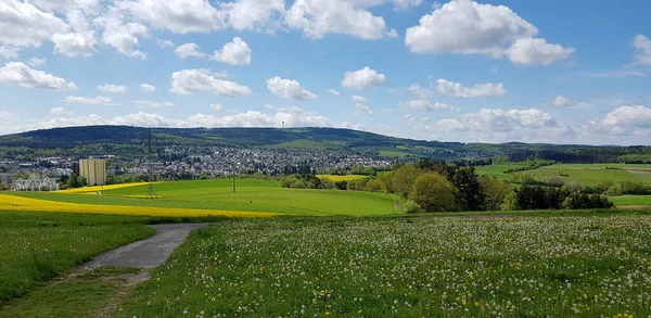 Landschaft Taunus Diese Riesigen Berge Und Rapsfelder Liegen Taunusstein Land — Stockfoto