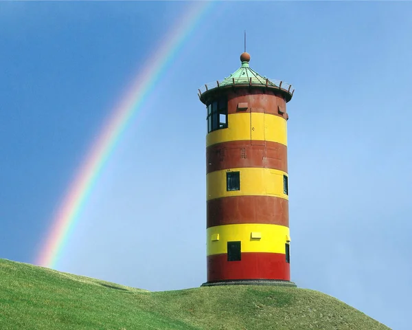 Phare Sur Côte Île État Nord Des Pays Bas — Photo