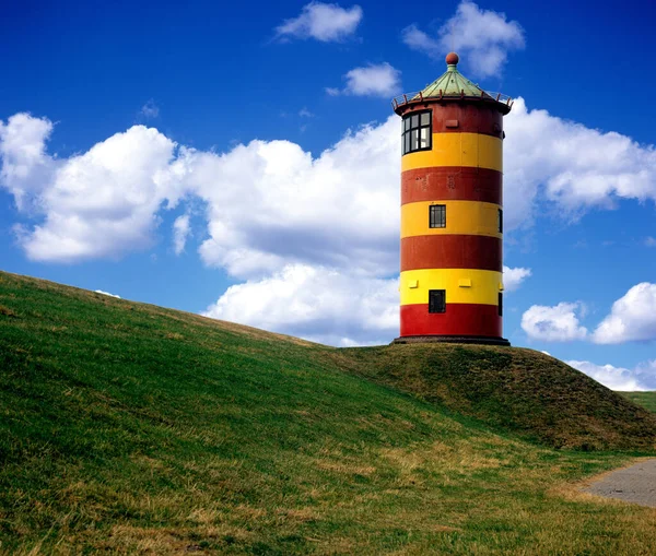 Phare Sur Côte Île État Nord Beau Ciel — Photo