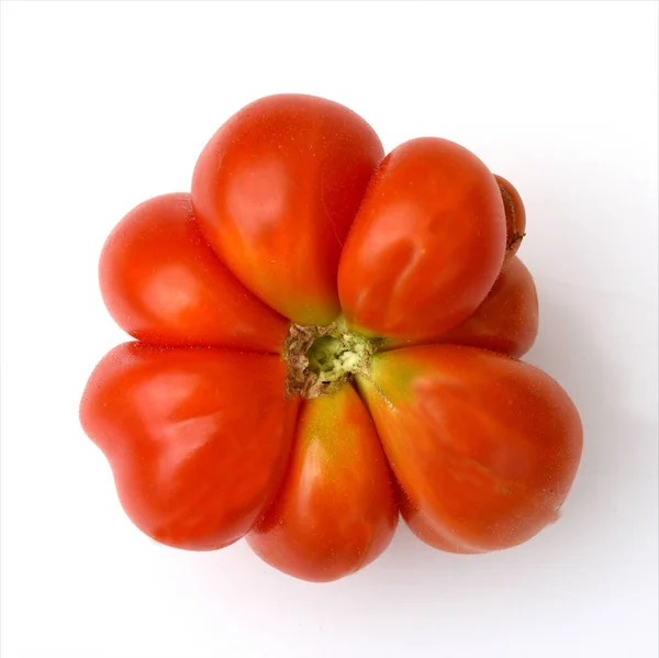 Tomate Rouge Isolée Sur Fond Blanc — Photo