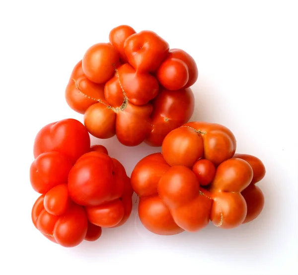 Färska Mogna Tomater Vit Bakgrund — Stockfoto