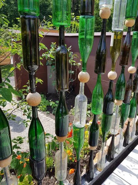 Şarap Diğer Bitkilerle Dolu Cam Şişeler — Stok fotoğraf