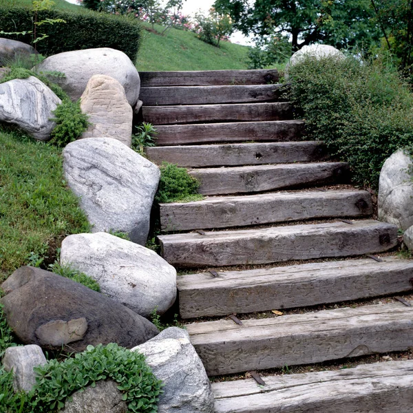 Escaliers Pierre Dans Parc — Photo