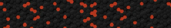 Hexagones Abstractos Negro Sobre Fondo Rojo Ilustración — Foto de Stock
