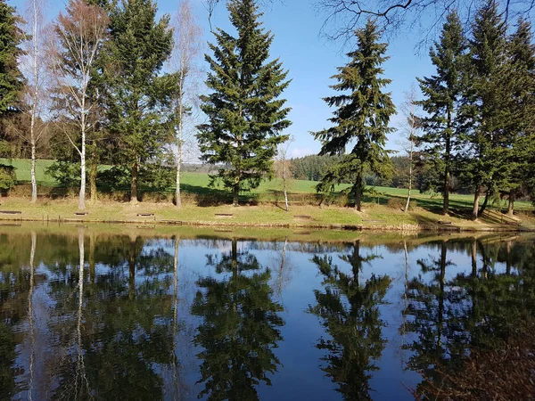 Smuk Udsigt Søen - Stock-foto