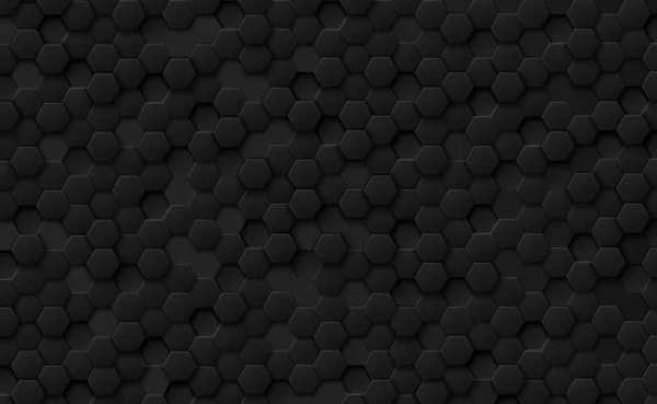 Hexagones Abstraits Noir Sur Fond Noir Gris Illustration — Photo
