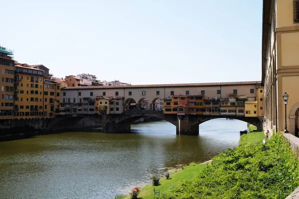 Ortaçağ Taş Köprüsü Ponte Vecchio Floransa Toskana Talya Daki Arno — Stok fotoğraf