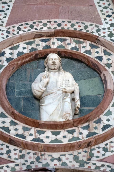 Błogosławieństwo Chrystusa Portal Santa Maria Del Fiore Katedra Najświętszej Marii — Zdjęcie stockowe