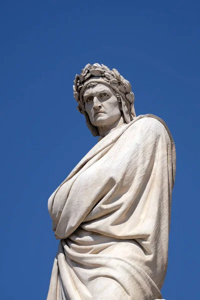 Dante Alighieri Szobor Santa Croce Tér Firenze Olaszország — Stock Fotó