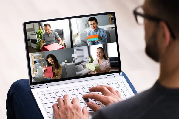 Work Home Video Conference Webinar Call — Stock Photo, Image