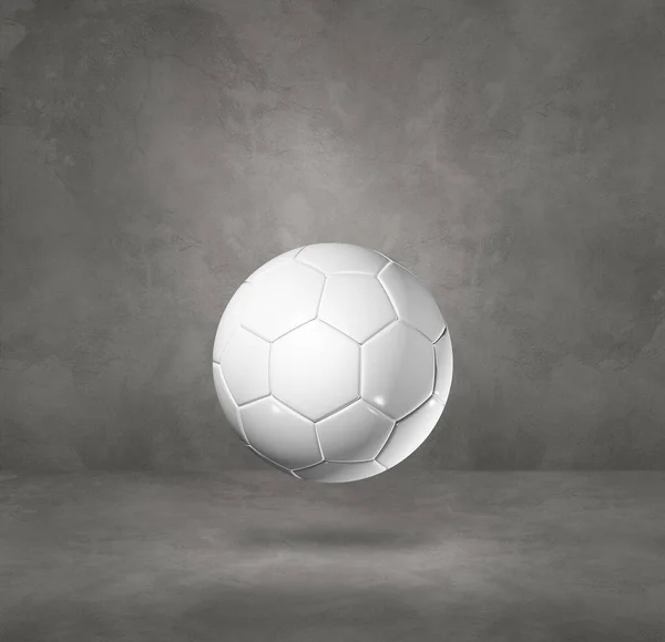 Balle Football Blanche Isolée Sur Fond Studio Béton Illustration — Photo