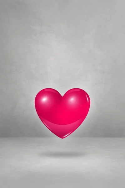 Corazón Rosa Aislado Sobre Fondo Estudio Hormigón Ilustración —  Fotos de Stock