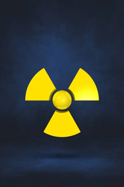 Radioactive Symbol Isolated Dark Blue Studio Background Illustration — Stock Photo, Image