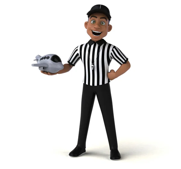 Divertente Illustrazione Arbitro Con Una Palla — Foto Stock