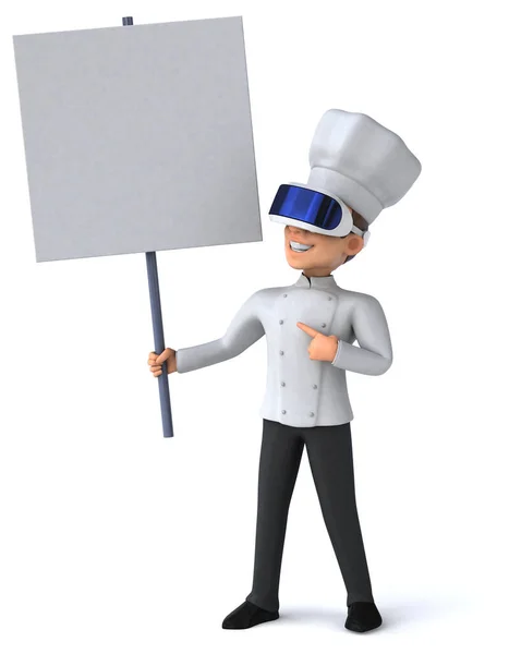 Ilustração Divertida Chef Com Capacete — Fotografia de Stock