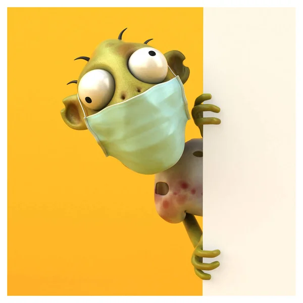 Divertido Personaje Dibujos Animados Con Virus — Foto de Stock