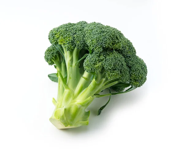 Broccoli Freschi Verdi Isolati Fondo Bianco — Foto Stock