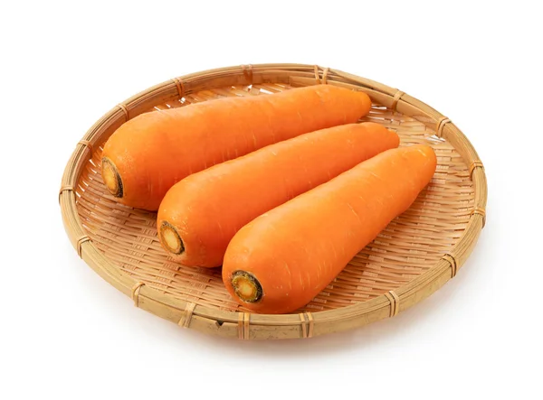 Свежая Морковь Белом Фоне — стоковое фото