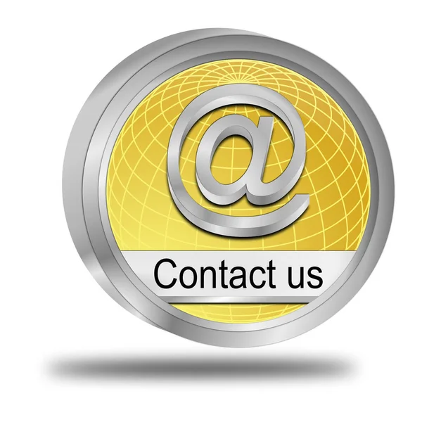 Decorative Golden Button Contact Illustration — Stock Photo, Image