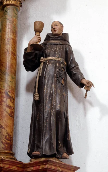 Statue Saint Pascal Des Marches Sur Autel Saint Antoine Dans — Photo