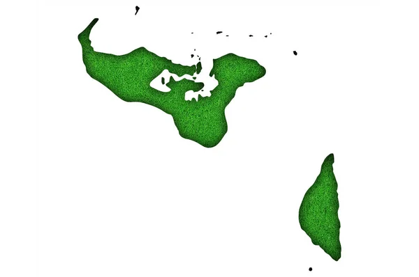 Mapa Del Mundo Con Hoja Verde Sobre Fondo Blanco —  Fotos de Stock