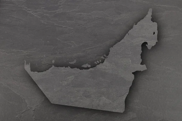 Karte Der Vereinigten Arabischen Emirate Auf Dunklem Schiefer — Stockfoto