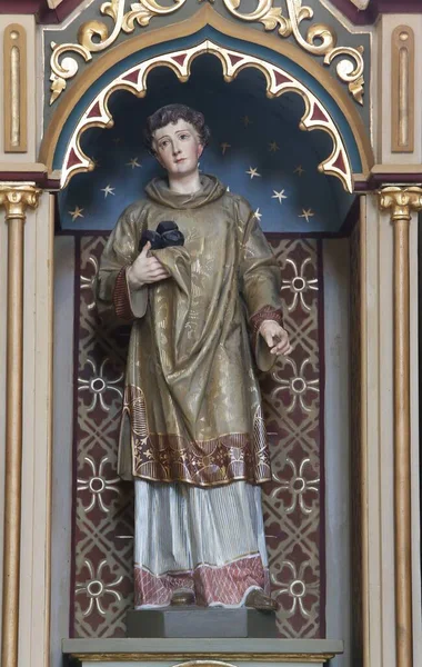 Estátua Santo Estêvão Altar Nossa Senhora Lourdes Igreja São Mateus — Fotografia de Stock