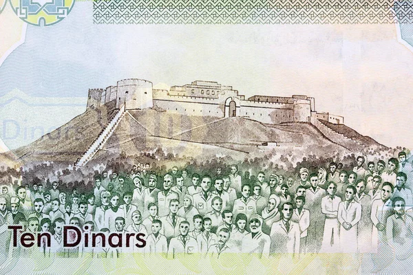 Сабха Крепость Люди Старых Ливийских Денег Динары — стоковое фото